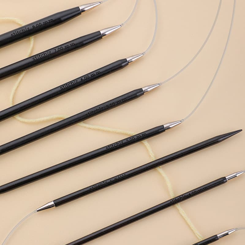 stitchiz Rosewood Premium Circular Knitting Needles for Sweater Knitting, Yarn Knitting Sweaters, Home Use C106
