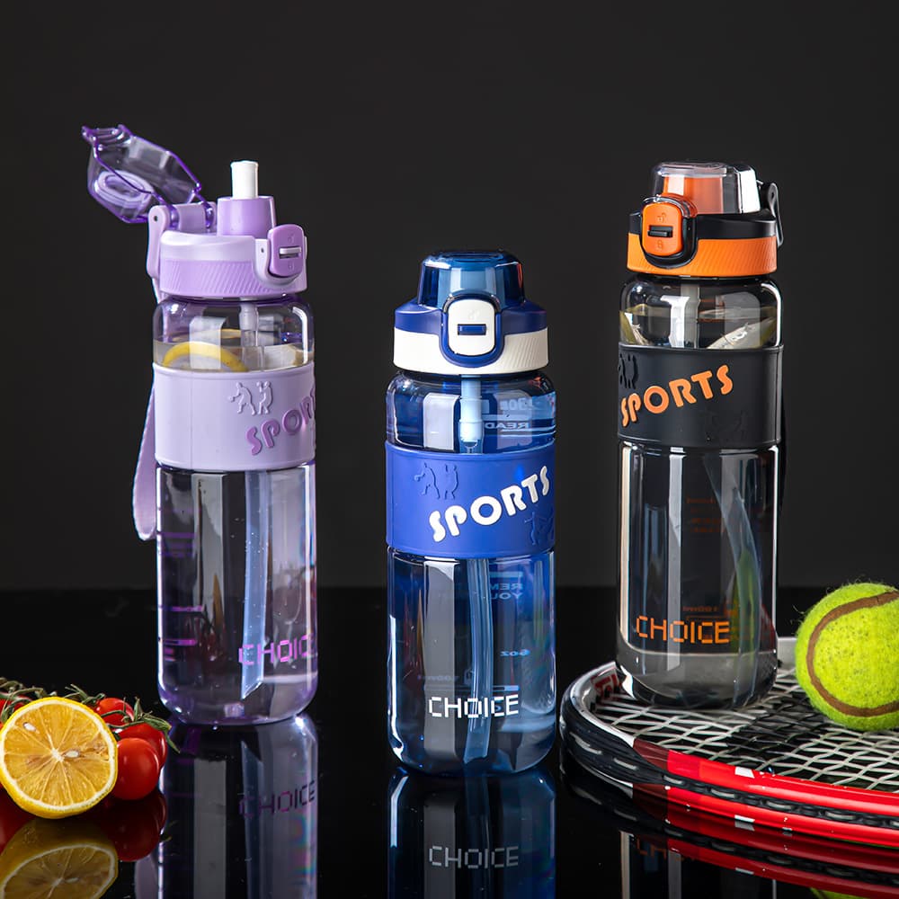 Changnuo Large Capacity Sport Water Bottle Thickened Fitness Water Cup Straw Cup High Temperature Resistant Summer Women's Water Bottle