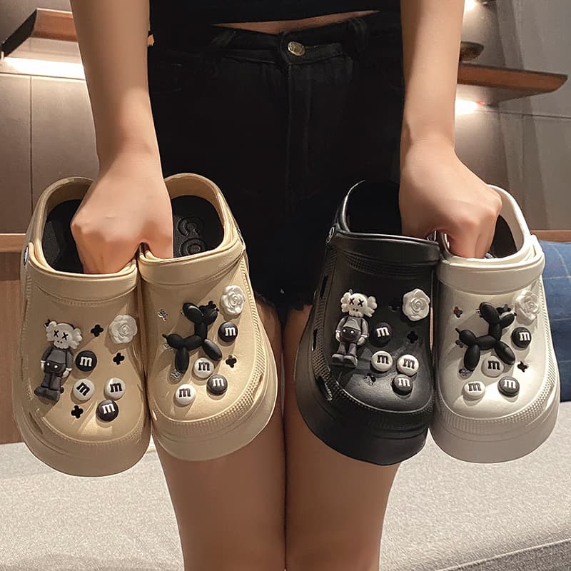 Thick-Soled Clog Sandals for Women 2024 New Non-Slip Beach EVA Platform Toe-Covered Sandals Summer Outdoor