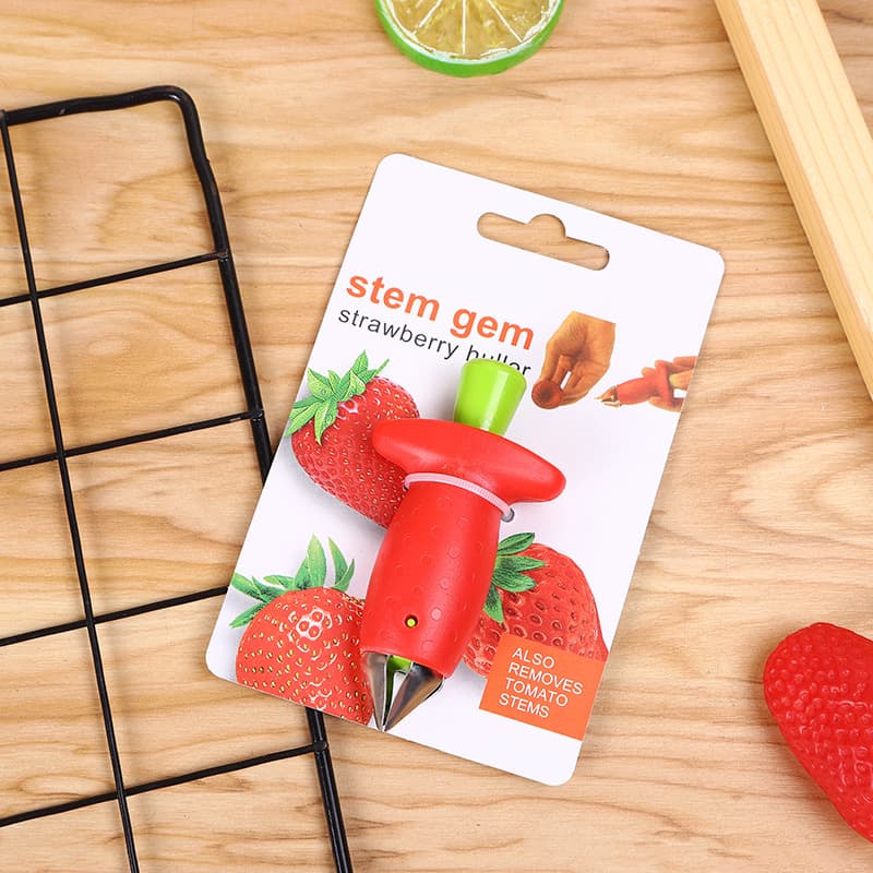 Kitchen Stainless Steel Strawberry Leaf Remover Fruit Stem Removal Tool Tomato Leaf Plucker Fruit Core Remover