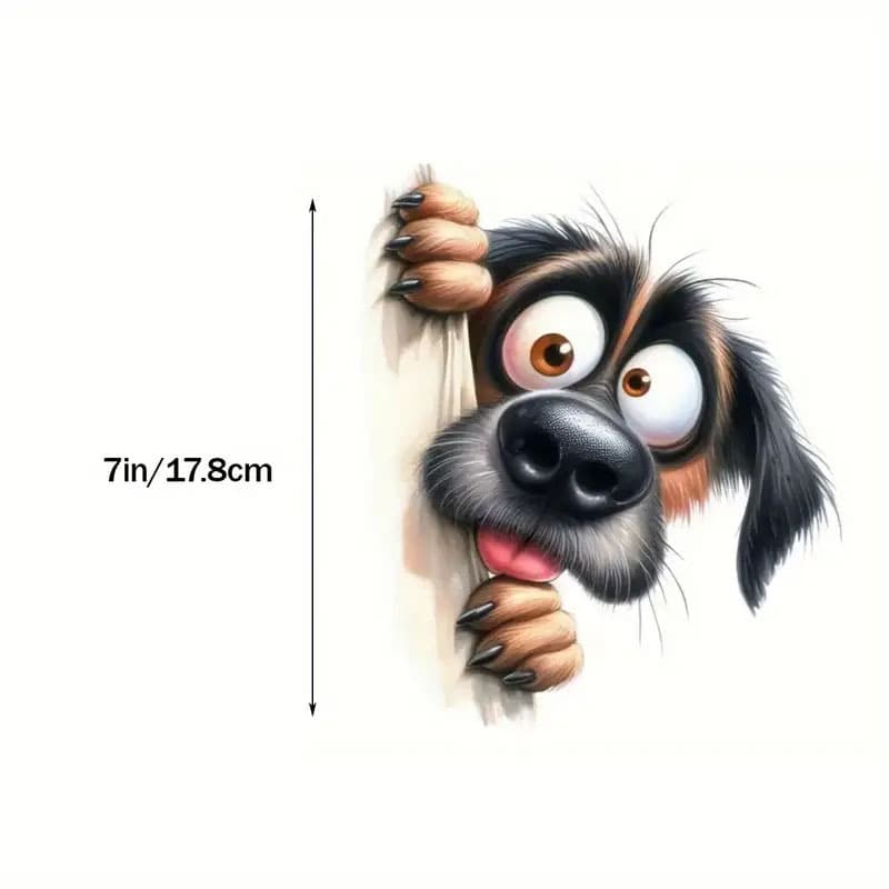 Cross-Border Car Stickers with Personalized Creativity, Interesting and Cute Cartoon Peeking Puppy Vinyl Stickers, Waterproof and Durable Car Stickers