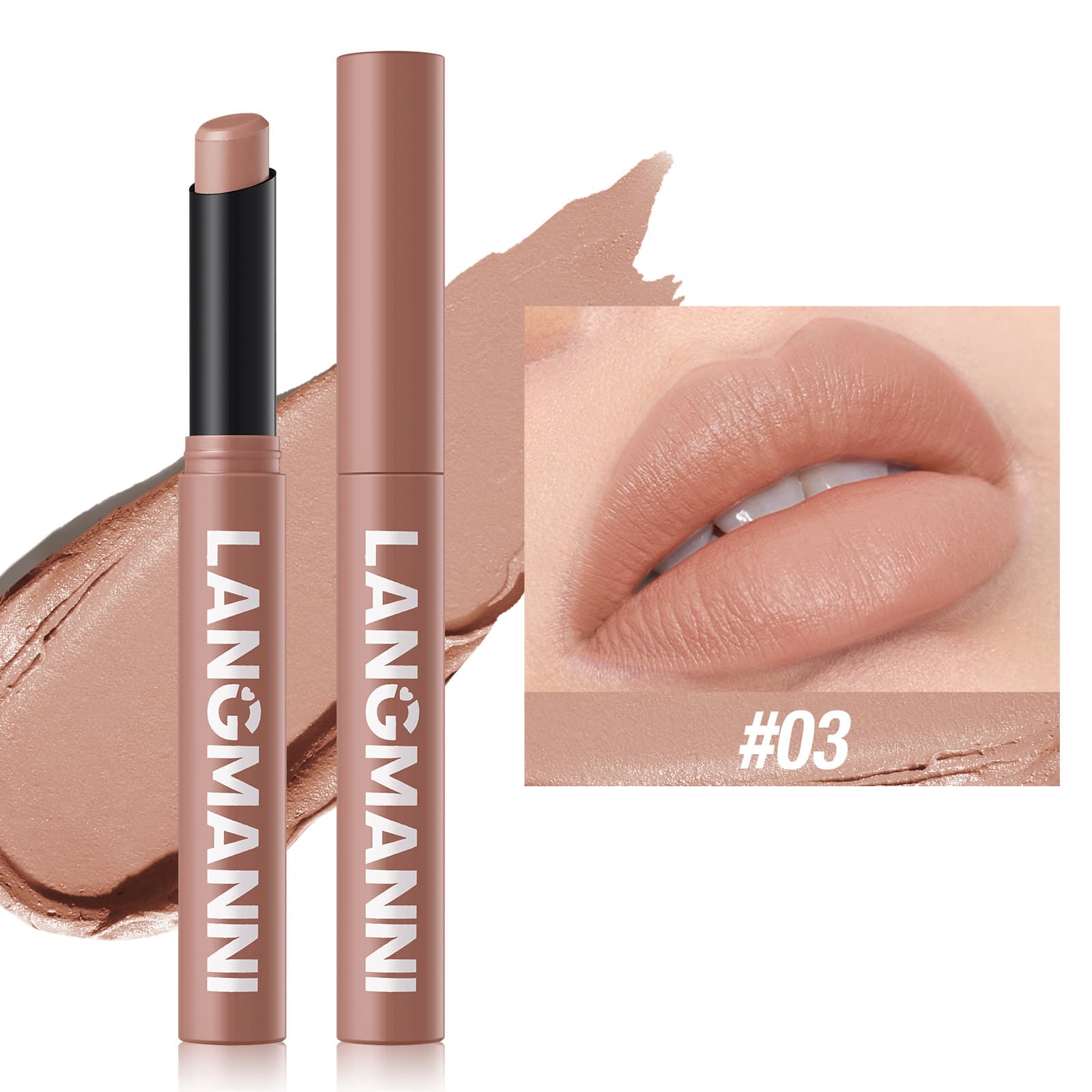 LANGMANNI Twelve-Color Slanted Twist Matte Lipstick Single Pack
