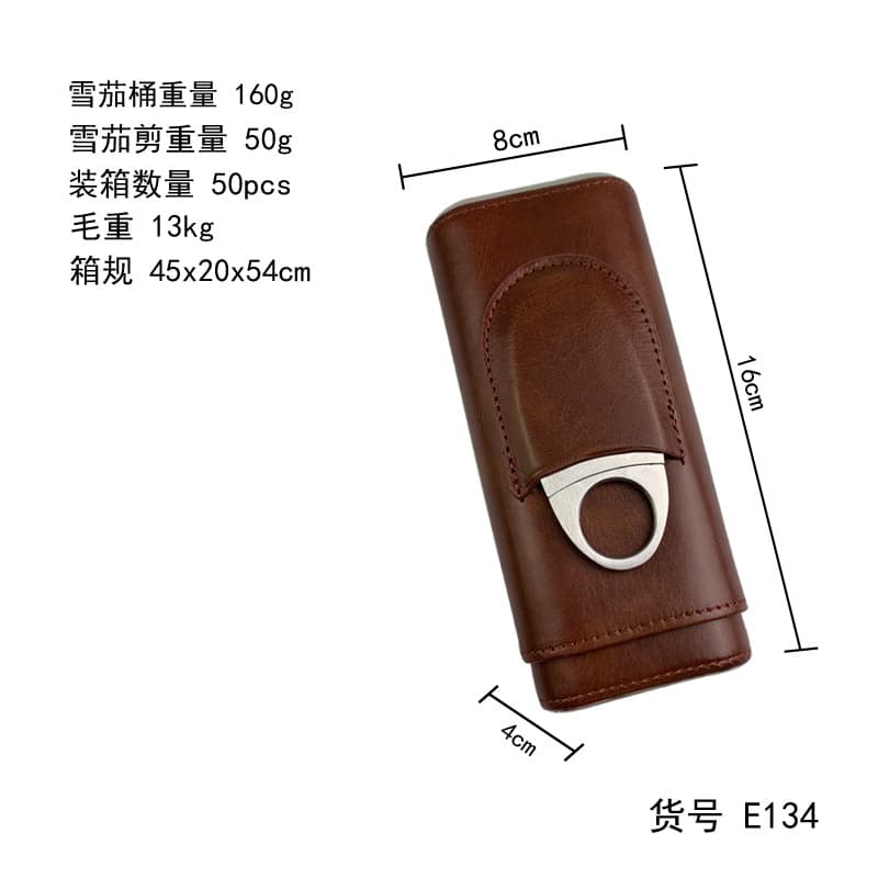 Two-End Hardware Cigar Set Delivery Cigar Cutter Portable Cigar Barrel Simple Cigar Humidor Cohiba