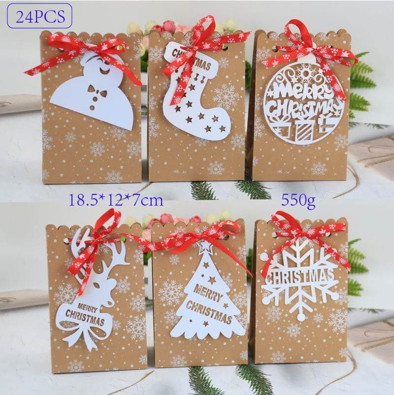 Christmas gift bag kraft paper candy paper bag apple box Christmas party box card European style new greeting card