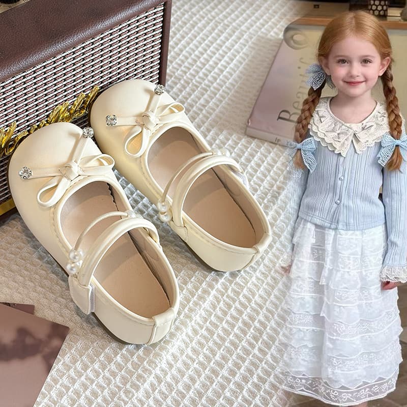 Children's Princess Shoes Soft Sole Spring and Autumn Girls' Shoes 2026 New Bow Leather Shoes Girls' Fashion Shoes Wholesale