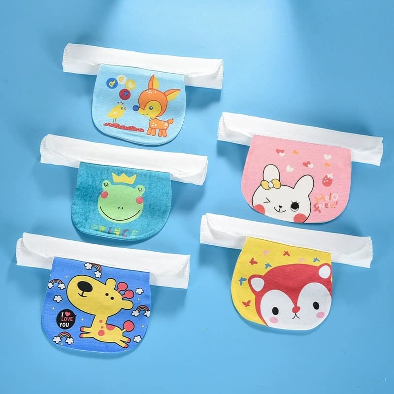 Children's Pure Cotton Gauze Four Layers 1 Piece Baby Soft Cotton Back Pad, Cartoon Sweat Barrier Infant Sweat Towel Kindergarten