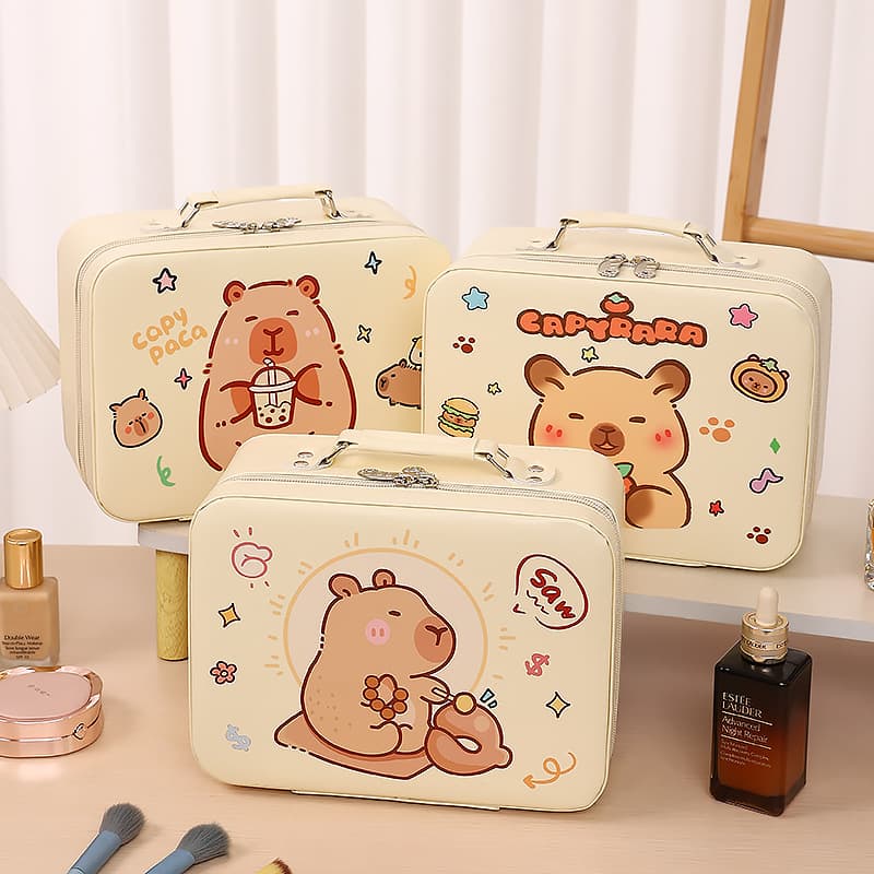 Capybara Storage Box Cute Capybara Handheld Cosmetic Case Travel Outing Carry Storage Organizer Box Wholesale