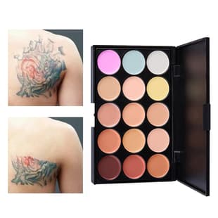15-Color Concealer Palette for Face, Covering Spots, Acne Scars, Dark Circles, Tattoos, Contouring & Brightening, Long-Lasting Makeup Set