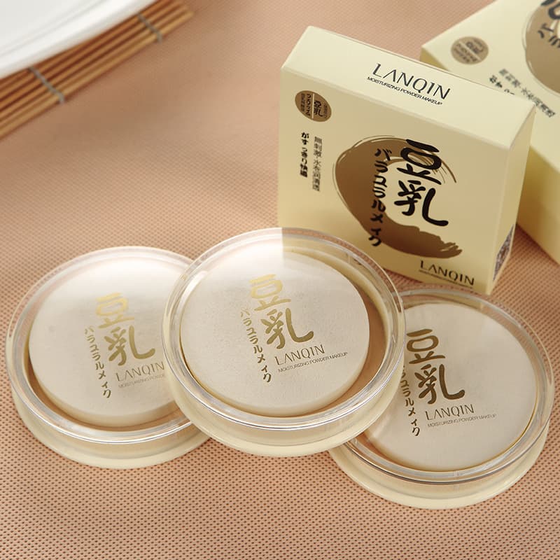 Authentic Lanqin Concealer Setting Powder Soy Milk Compact Powder Contouring and Brightening Waterproof Powder Cross-Border Makeup Moisturizing and Nourishing
