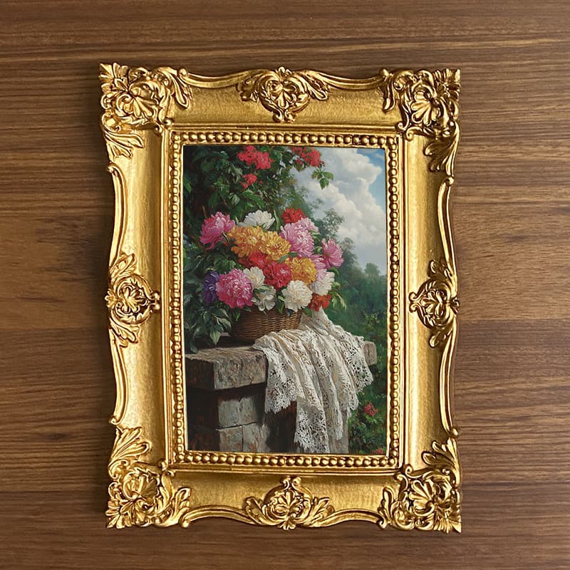 European style bedroom desktop carved old resin photo frame retro oil painting frame photo wall combination can be hung on the wall photo frame