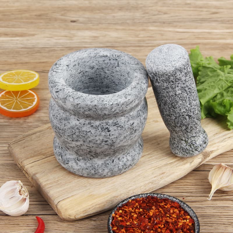Stone Mortar Garlic Press, Green Stone Household Garlic Masher, Crushing Mortar, Garlic Grinder, Stone Grinding Bowl