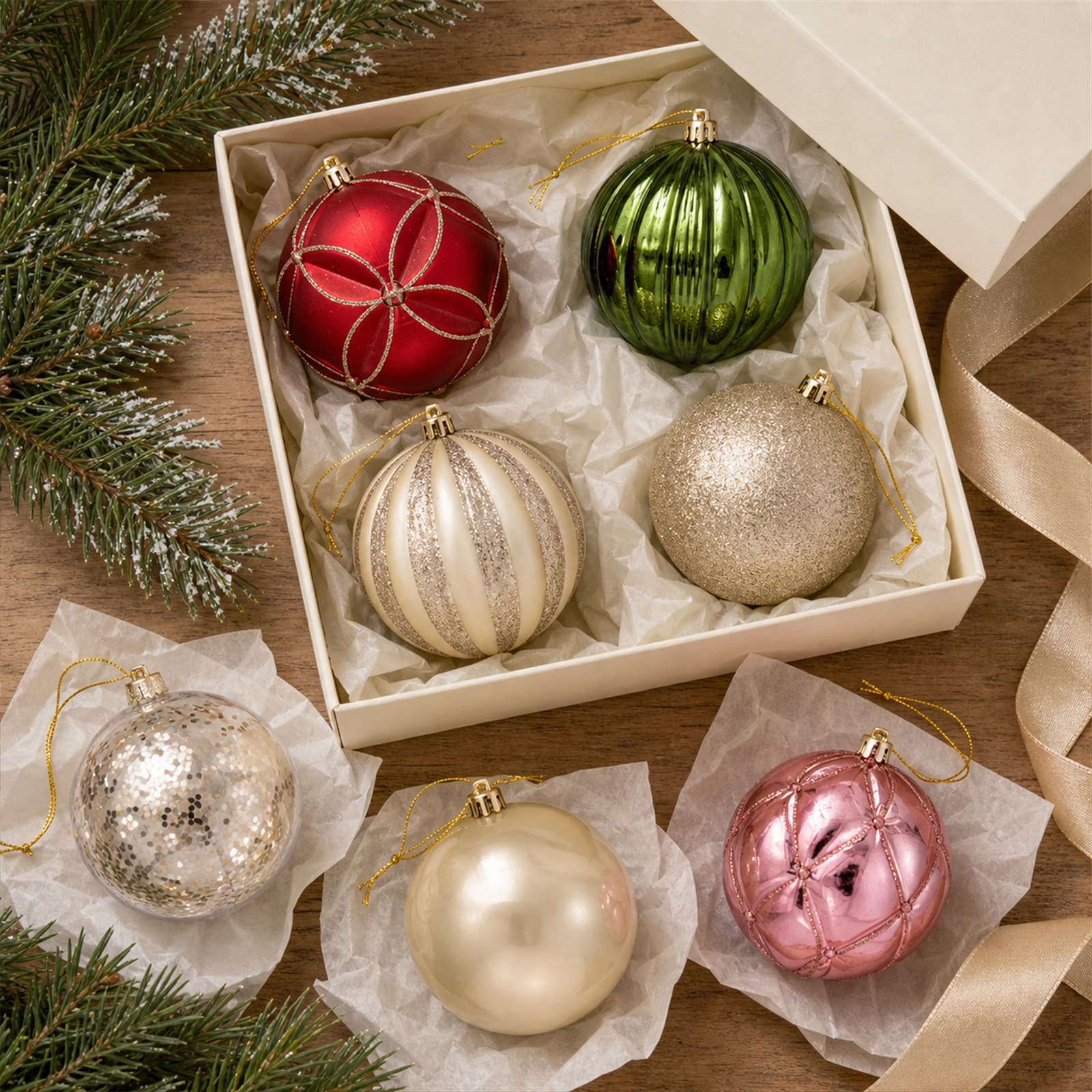 Haobei Source Factory Christmas Decoration Christmas Ball Ornament Christmas Tree Decoration Electroplated Christmas Ball Plastic Ball