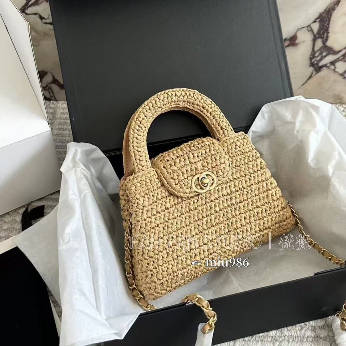 New Chanel-style 26c Raffia Woven Kelly Vacation Series Shoulder Crossbody Handbag