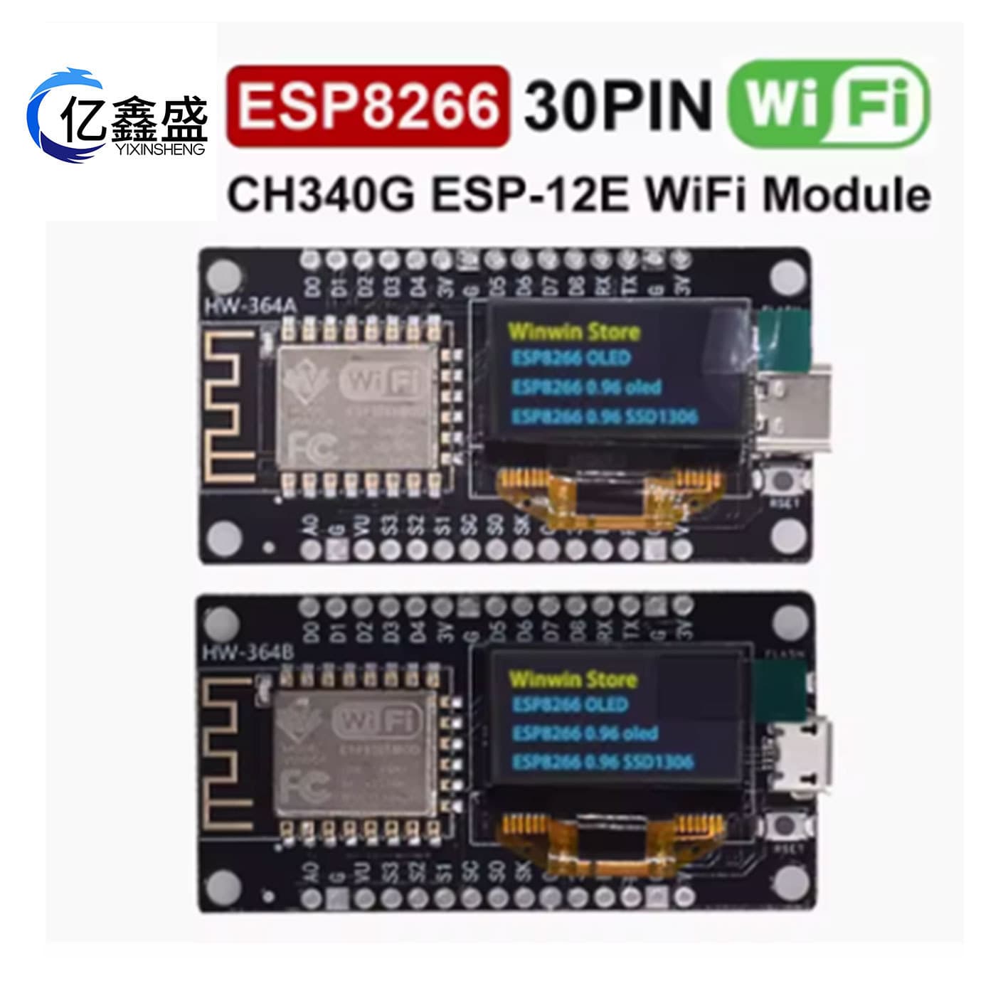 ESP8266 Development Board Serial Port CH340G with 0.96 NodeMCU WiFi Module OLED Screen