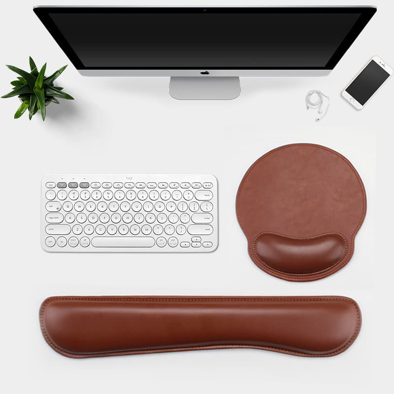 Cross-border mouse pad, desk pad, keyboard rest, leather keyboard hand rest, office rubber thickened memory foam simple wrist rest