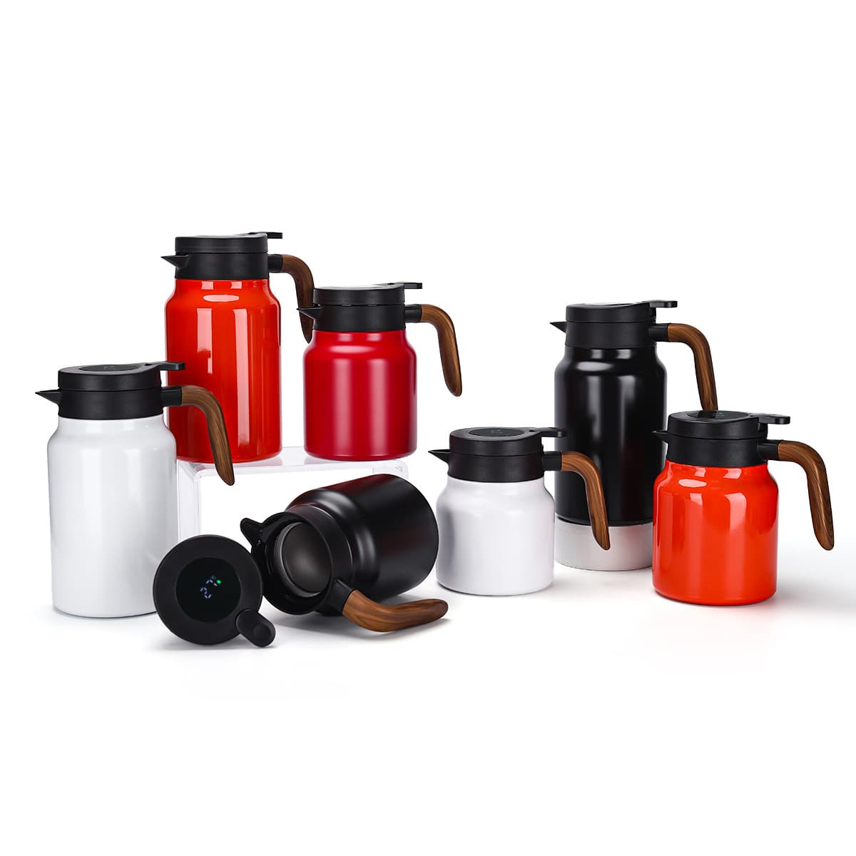 New 316 Stainless Steel Thermal Teapot with Tea-Water Separation, Large Capacity, Temperature Display, and Insulated Steaming Cup