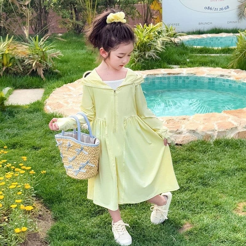 New summer protective clothing for children and girls long protective clothing and thin girl dress