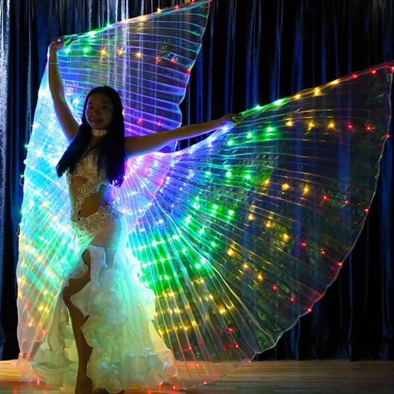 2026 New Cross-border Dropshipping Colorful Wings with Built-in 3 AA Batteries LED Dance Light