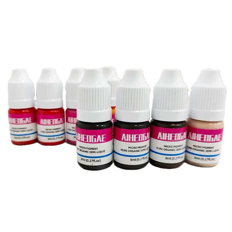 Cross-border semi-permanent tattoo color material practice eyebrow tattoo lip bleaching lip color lotion easy to color without smudging 8ml wholesale