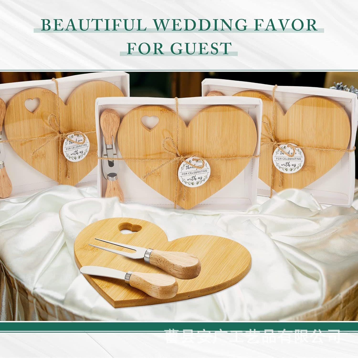 Bamboo solid wood heart-shaped cheese plate, cutting board, fruit and bread tray, hotel/restaurant tea set tray, acacia cake plate