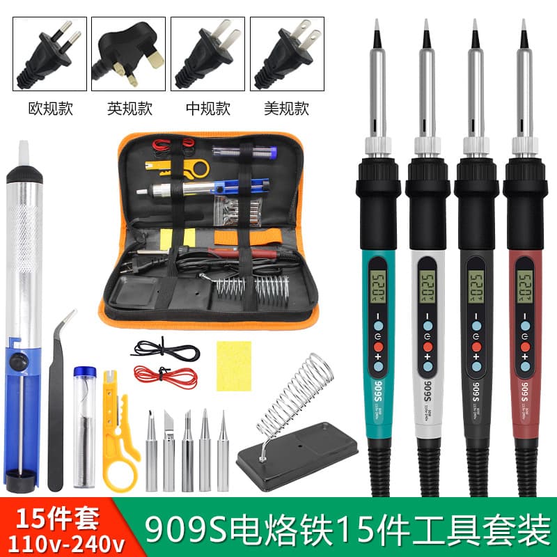 Cross-Border Digital Display High-Power Electric Soldering Iron 80W Household Repair Soldering Pen European Standard 220V Electric Welding Pen Tool Kit