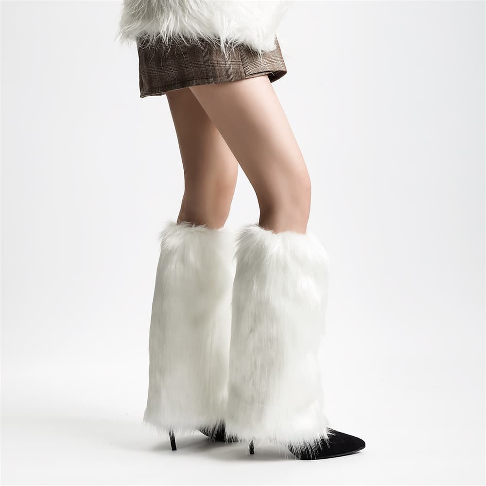 Faux Fur Boot Sleeves, Short Plush Sock Sleeves, Autumn/Winter Fluffy Leg Warmers, Long Versatile Fox Fur Shoe Covers