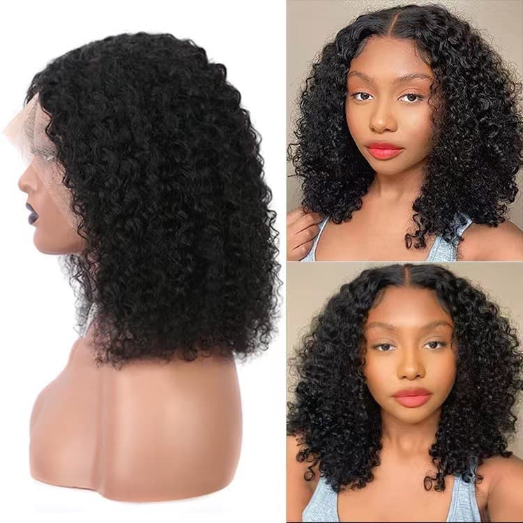 Lace Front Wig European and American Women's Short Curly Hair African Small Curls High Temperature Silk Synthetic Fiber Wig Factory Ready for Delivery