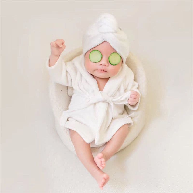 Drop Shipping Newborn Photography Bathrobe Photography Sleepwear Baby Photo Bathrobe Set Studio Photo Props