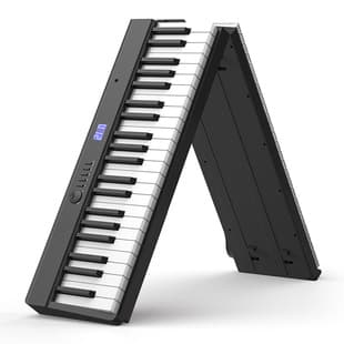 Portable 88-Key Electronic Piano, Foldable Digital Piano MIDI Keyboard Bluetooth Rechargeable Piano