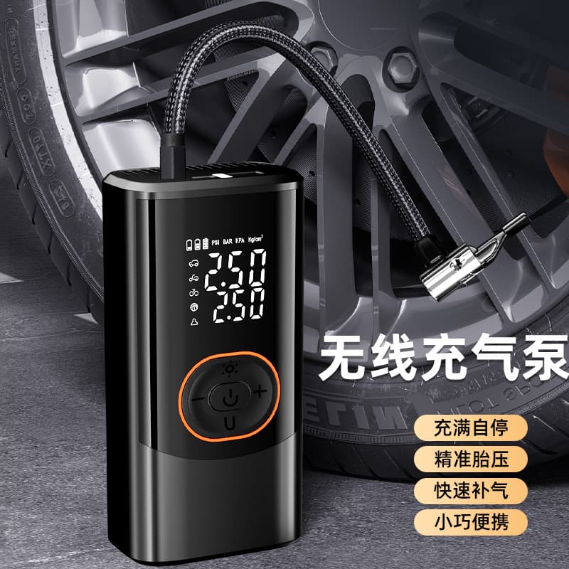 Cross-border Wireless Car Inflator Pump Electric Smart Portable Tire Air Pump for Cars, SUVs, and Bicycles