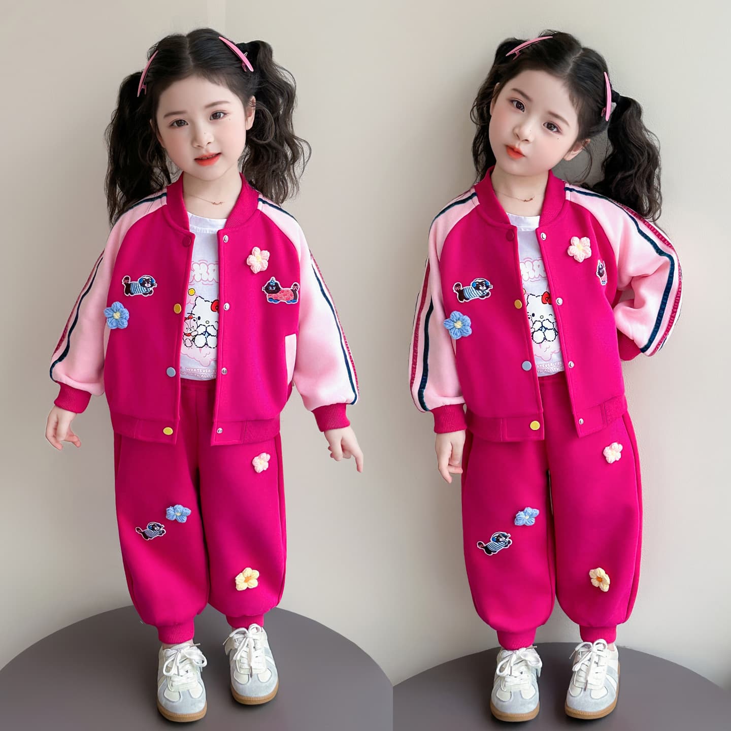 Little Girls' Sportswear Set Spring/Autumn 2026 New Style Baby Fashion Spring Children's Baseball Jacket Two-Piece Set