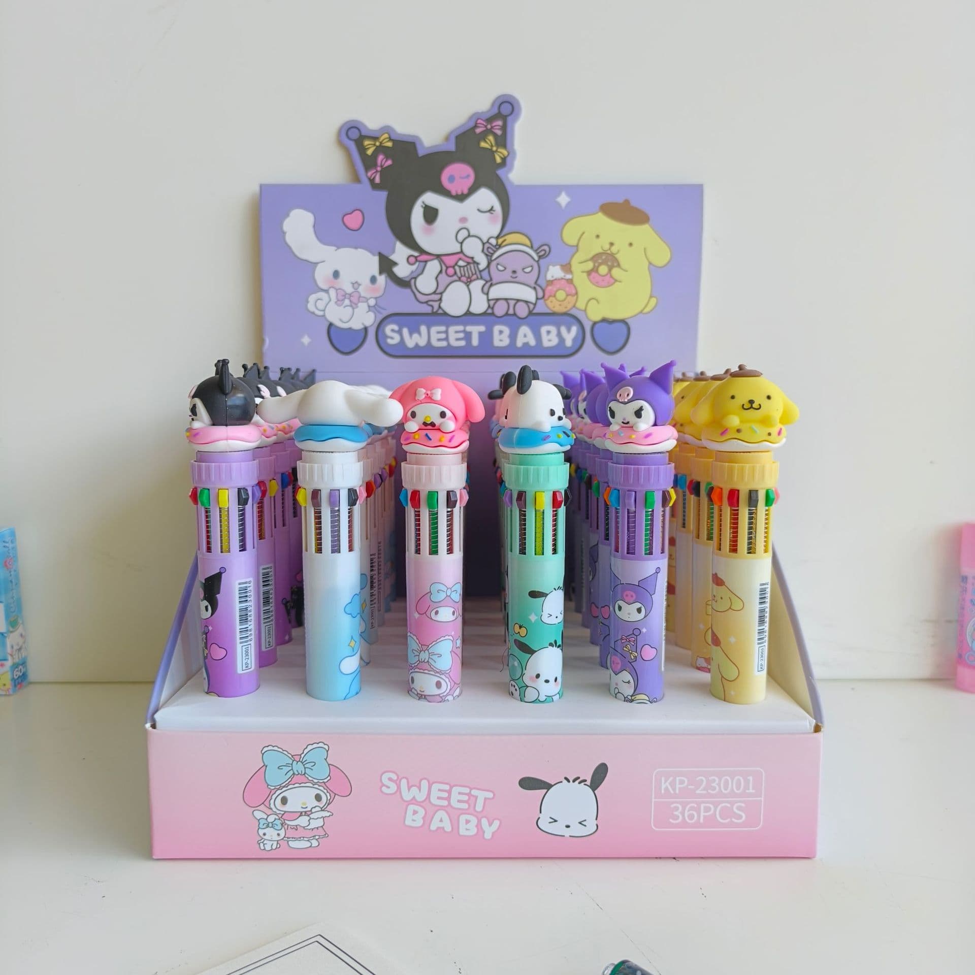 Cartoon animation cute multi-color pen girl multi-functional Sanrio 10-color ballpoint pen student account pen color pen