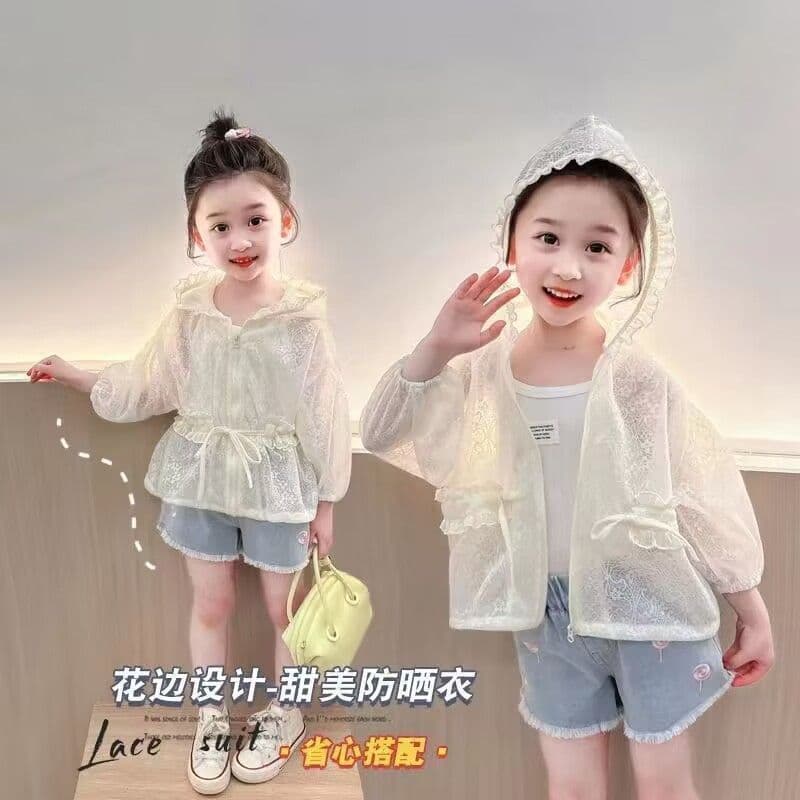 Girls' Sun Protection Jacket Summer 2026 New Baby Summer Clothing Medium and Small Children Summer Breathable Outerwear Girls Outdoor Wear