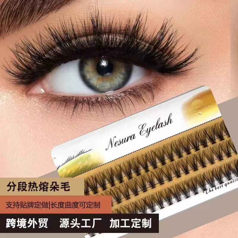 30P 20P Soft Single Cluster Hot Melt Eyelash Extensions Scarecrow Style Natural Self-Planting Curled Makeup