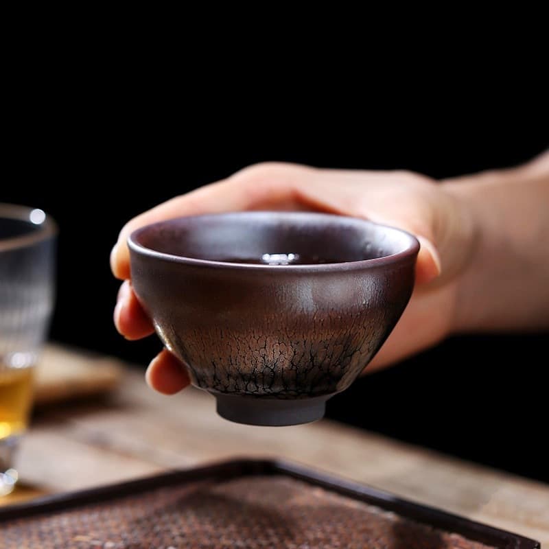 Teacup, single cup, Kung Fu tea set, tea tasting master cup, oil-spot Jianzhan ceramic teacup, household personal cup.