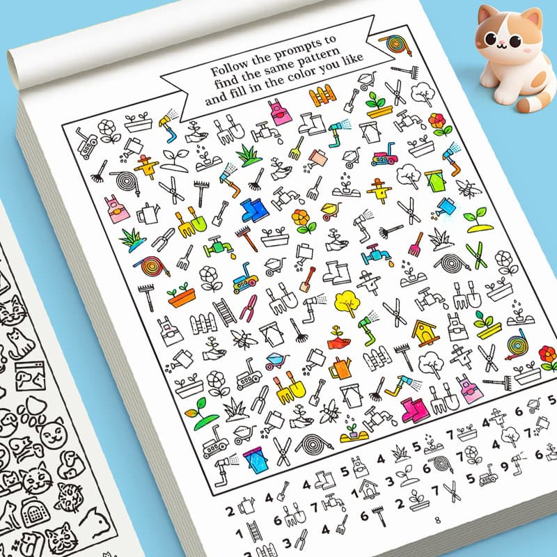 Cross-border Find Book Look and Color Children's Fun Search and Color Focus Drawing Book
