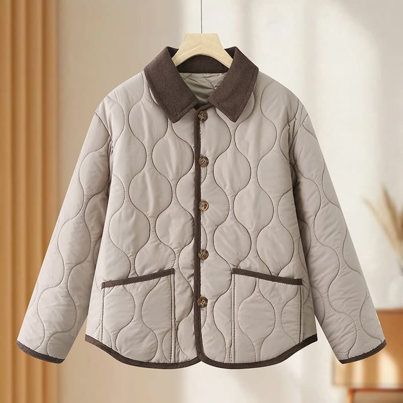 Lightweight Cotton Coat for Middle-Aged Moms, 2025 New Fashion Winter Warm Thin Cotton Jacket for Middle-Aged and Elderly Women