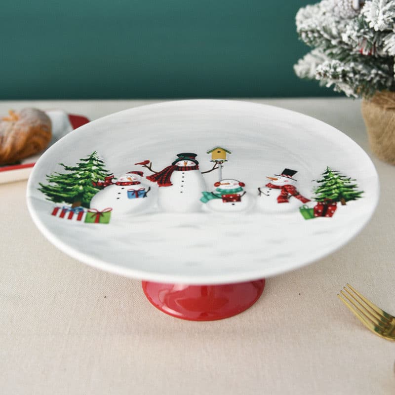 Nordic-style ceramic cake tray, home use, Western-style cake plate, living room afternoon tea dessert plate, new embossed design.