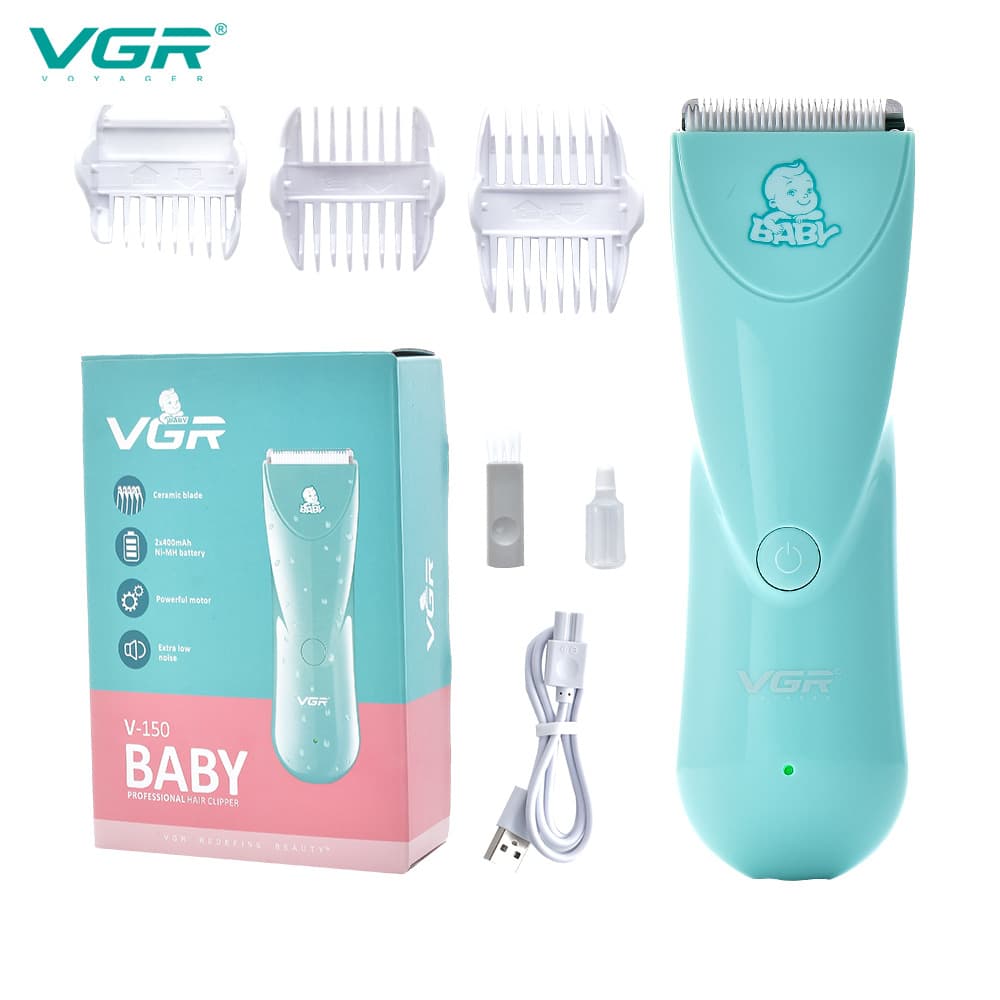 VGR150 Baby Hair Clipper Ultra Quiet Rechargeable Children's Hair Trimmer Home Hair Cutting Tool Stainless Steel Blade