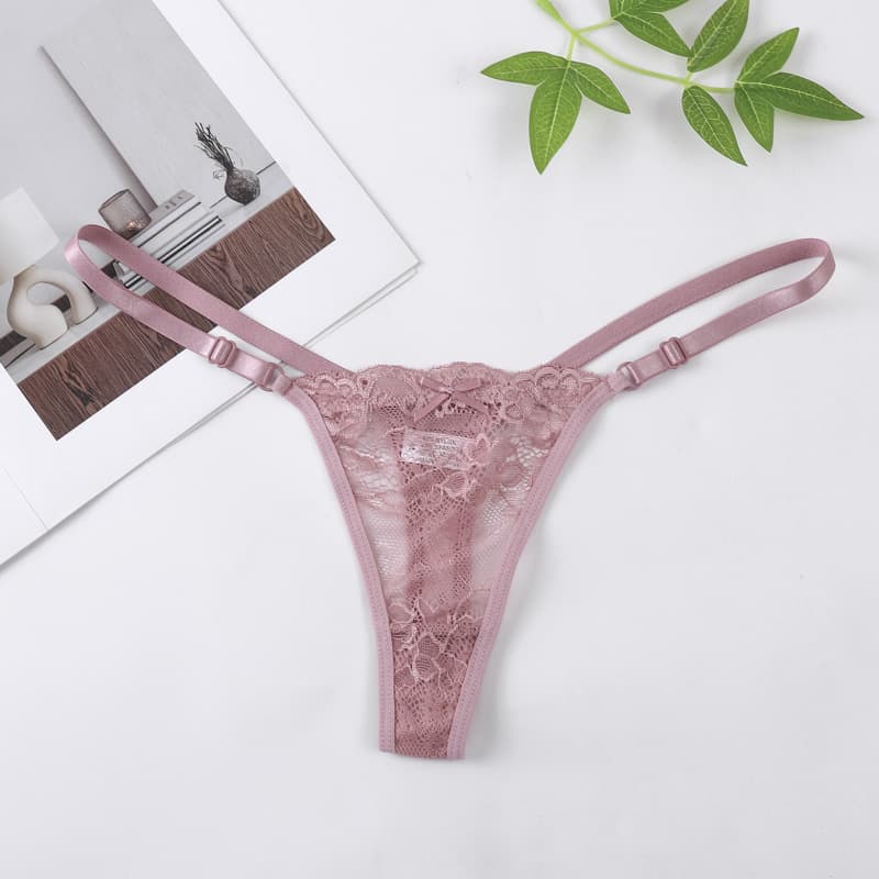 Sexy Lace Hollow Women's Thong New Hot Charming Pure Desire Low-Rise Panties Multicolor Cross-Border Export T-Back