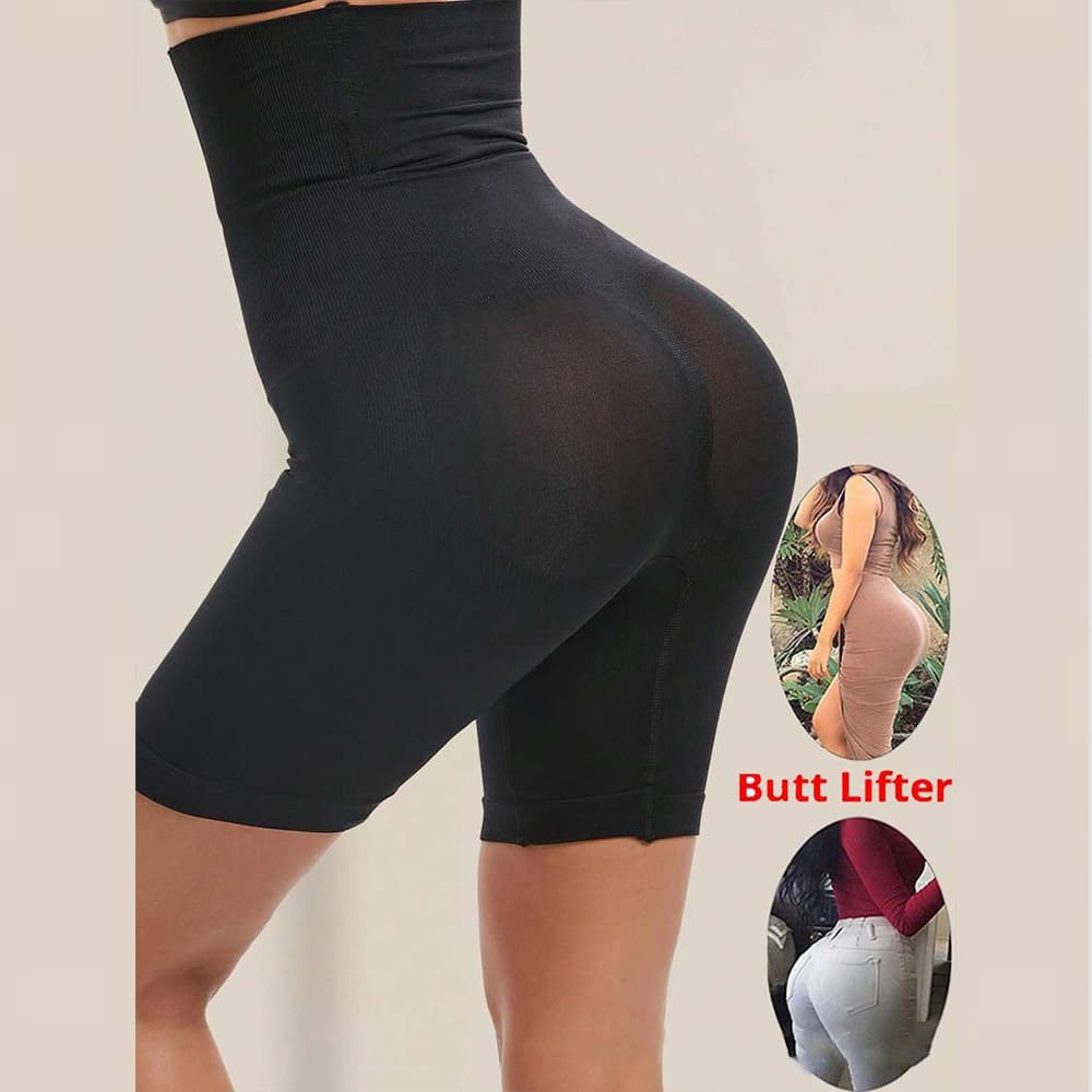 High-Waisted Plus Size Shapewear Tummy Control Butt Lifting Shorts for Women, Body Shaper Panties with Hip Enhancer and Waist Cincher