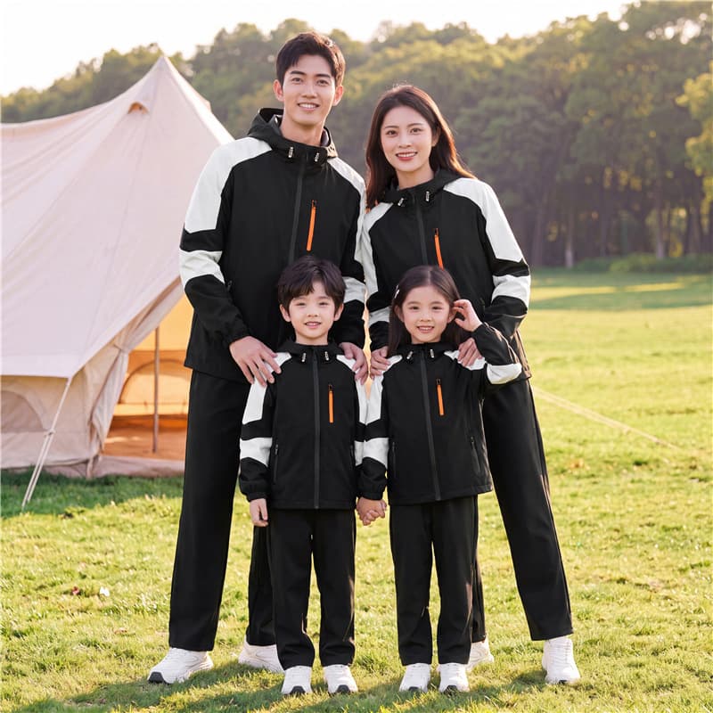 Kids Spring/Autumn Sports Set Boys Girls Outdoor Soft Shell Jacket 3-in-1 Team Uniform Winter Parent-Child Matching Outfit
