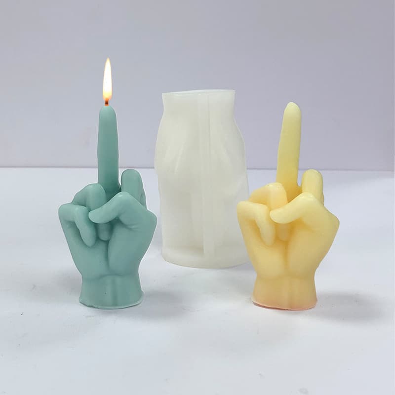 Renshan middle finger gesture aromatherapy candle silicone mold DIY finger plaster glue ornaments middle finger middle finger mold
