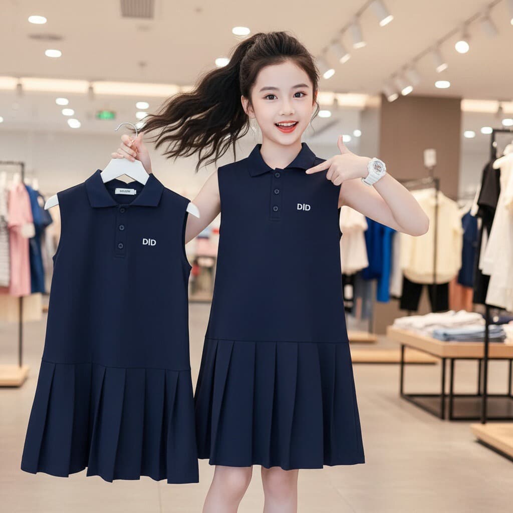 Girls' Sports Sleeveless Dress, Fashionable Vest Dress for Children, Long Dress for Older Kids, 2026 Summer New Arrival