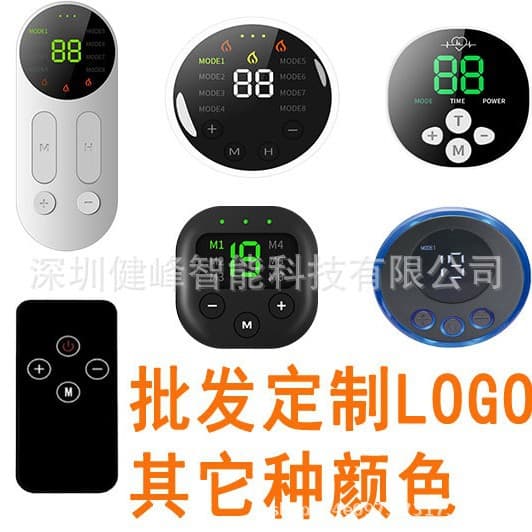 Factory EMS Charging Pulse Massager Ab Stimulator with Battery Remote Control Therapy Device Direct Sales Black Tech Main Unit