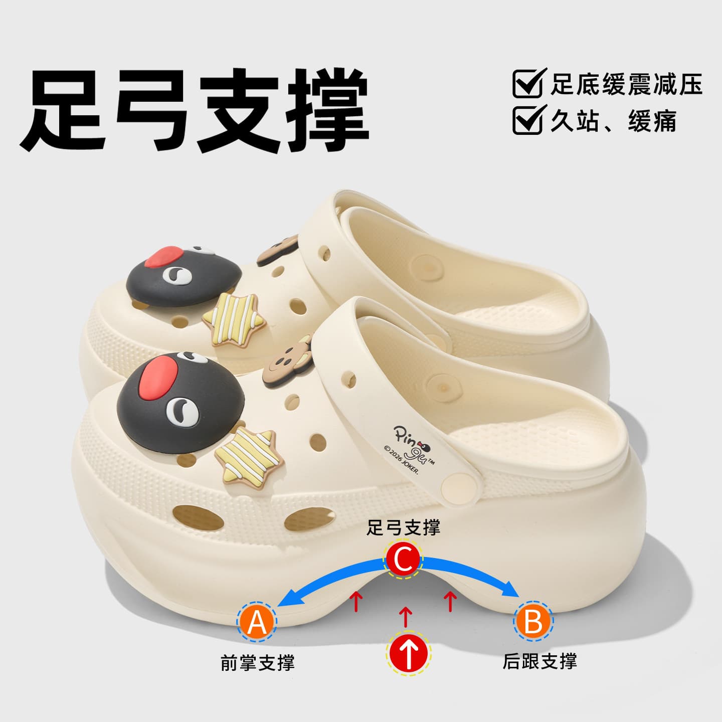 Cartoon Crocs Women's 2026 New Beach Arch Support Cute Baotou Slippers Women's Summer Outerwear