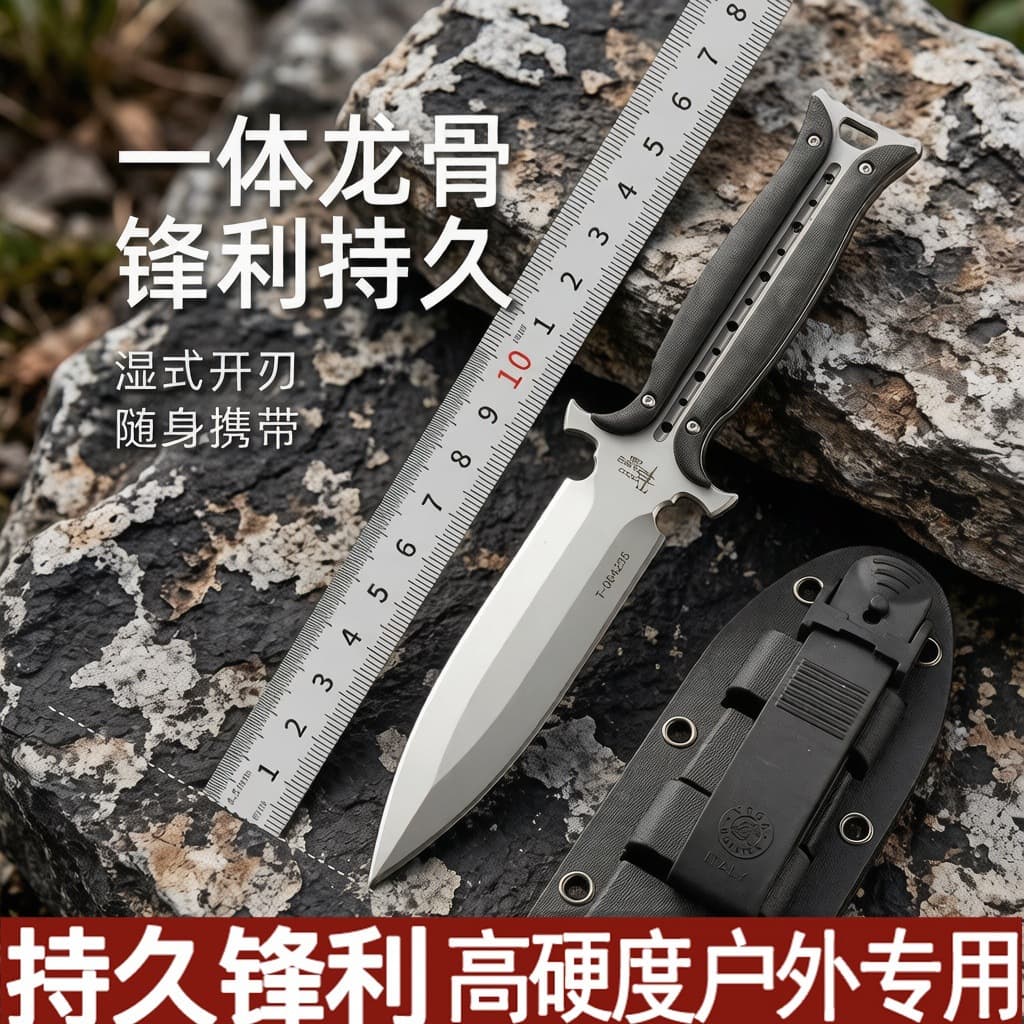New Stock Wolf Shadow Todd Sanhe Steel Straight Knife Outdoor High Hardness Sharp Fishing Durable Collection Multi-function Knife