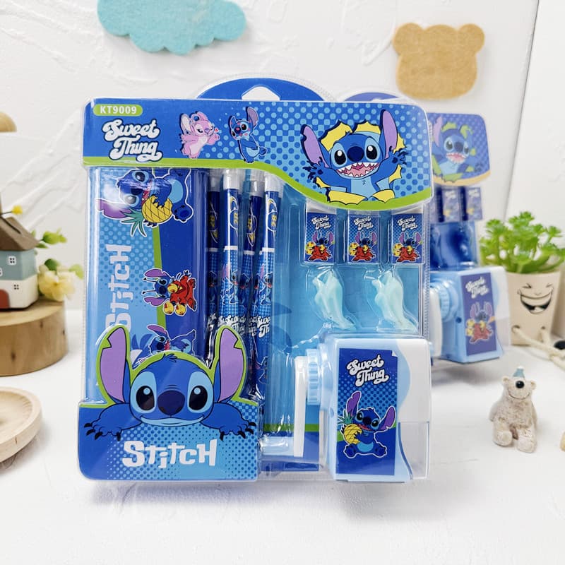 Children's cartoon Lilo and Stitch stationery set gift box Stitch pen box pencil sharpener combination set