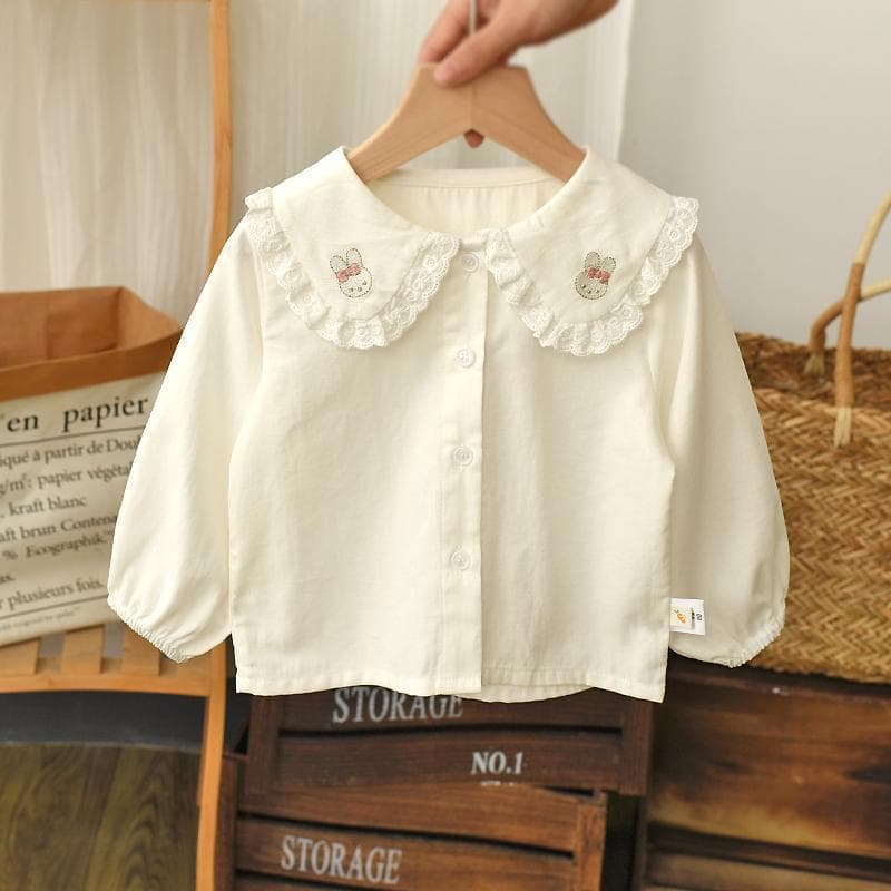 Girls' Shirt Spring Autumn New Fashionable Stylish Baby Cotton Long Sleeve Little Girl Children's Top