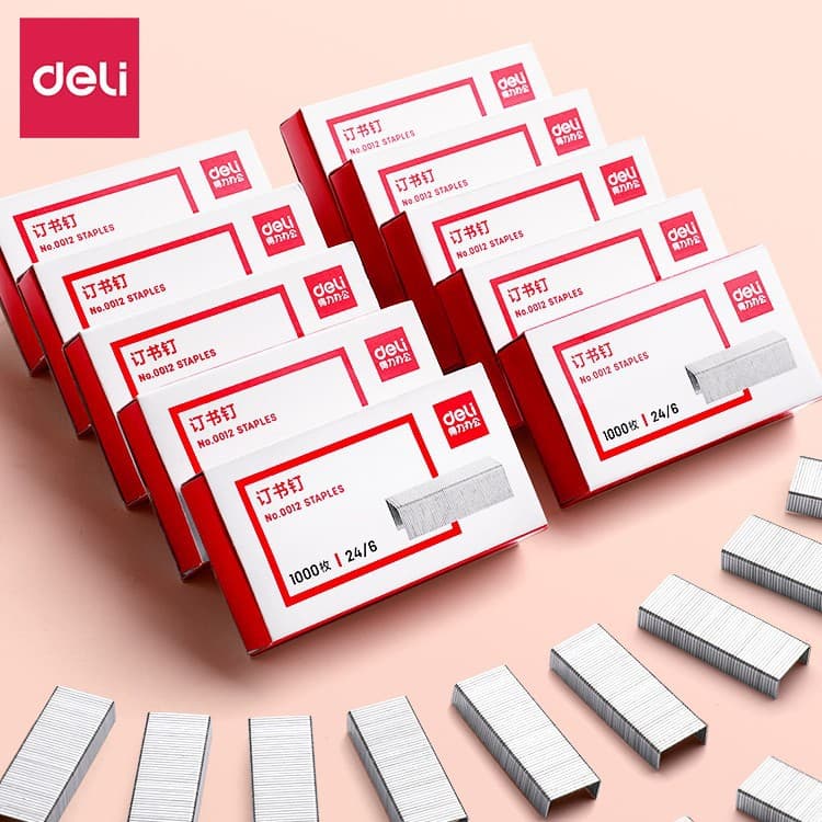 Deli 0012 Staples Unified 12-Gauge Staples for Student, Office, and Business Use, 24/6 Staples for Binding